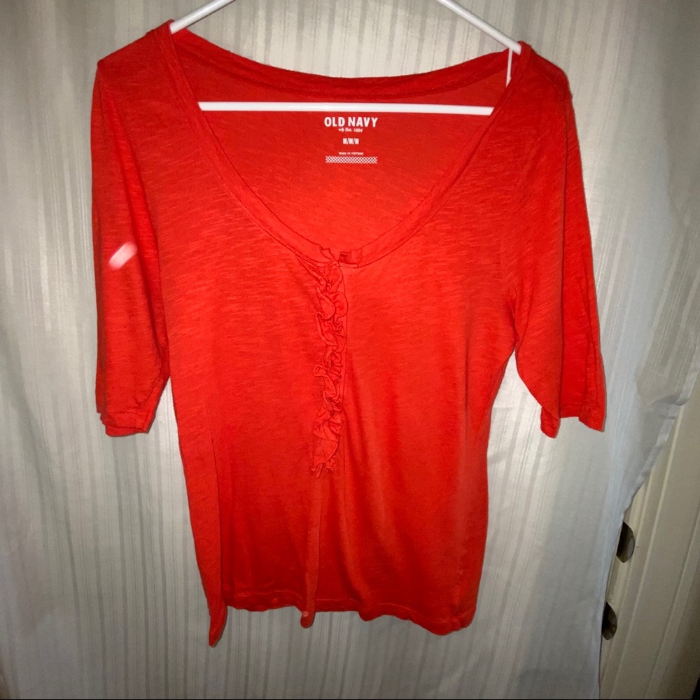 Old Navy red T-shirt with ruffles Medium